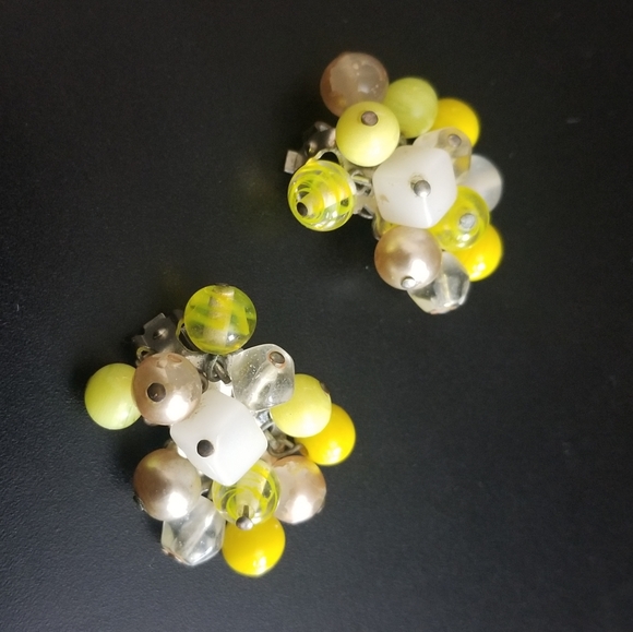 Japan Vintage Neon Cluster Clip Earrings. HOT! - Picture 11 of 16